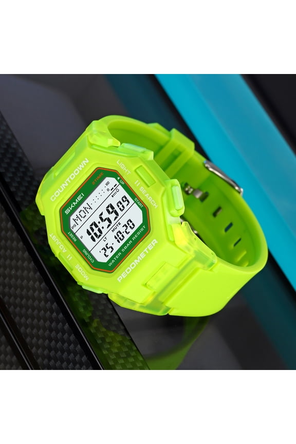 Green metal Multifunction Watch, Men's Outdoor Sports Digital Watch Waterproof With Luminous Display Su, Shock Resistant Analog-Digital Dual Display Timepiece