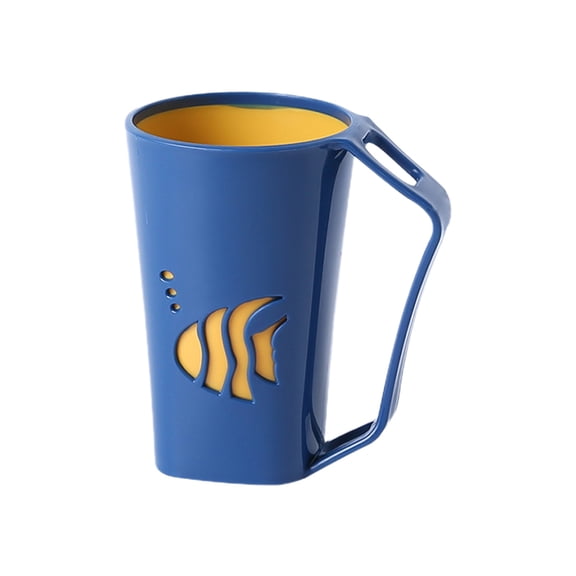 HARPI Premium Dark Blue 1 Toothbrush Cup Holders Shower Water Cup Toothbrush Cup With Handle Mouthwash Cup Toothpaste Travel Toothbrush Practical Storage Cup Plastic Cup Couple Home.