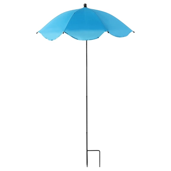 HARPI Premium Large Garden Parasol With Plant Stake Outdoor Sunlight Shade And Rain Protection Umbrella For Potted Plants (Sky Blue) cloth Material,