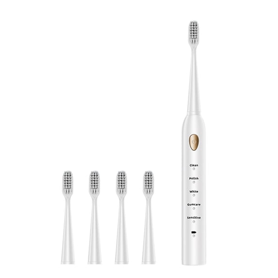 HARPI Premium White Toothbrush Toothbrush With 4 Brush Heads 5 Cleaning Modes Water Proofing IPX7 Water Proofing Toothbrush Newly.
