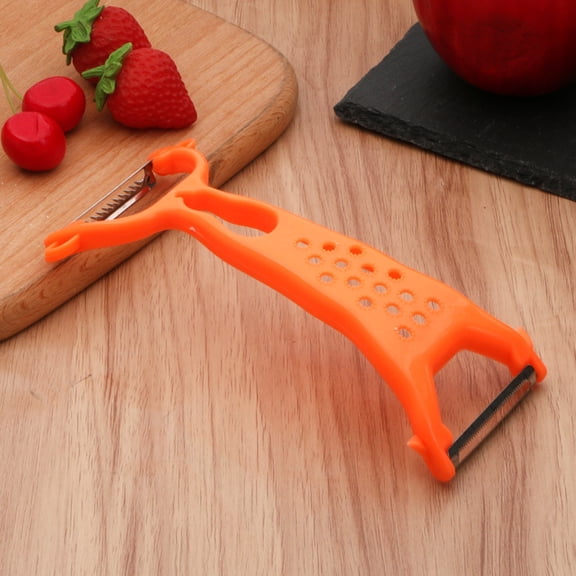 HARPI Thickened Headed Fruit And Vegetable Peeler - Orange Ultra Sharp Plastic Kitchen Tool for Effortless Peeling