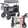 thumbnail image 1 of HARPPA 2 Seater Wagon Stroller, Double Baby Wagon Stroller with 5-Point Harness, Canopy, Bench Seat, Gray, 1 of 8