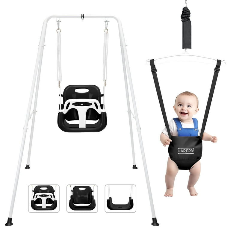 HARPPA 2 in 1 Toddler Swing Set and Baby Jumper with Stand for Indoor Outdoor Fun Ages 1 5 Years