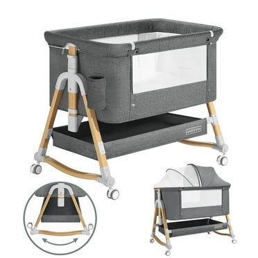 HARPPA 3 in 1 Baby Bassinet Bedside Sleeper, Height Adjustable, Easy Folding, Gray