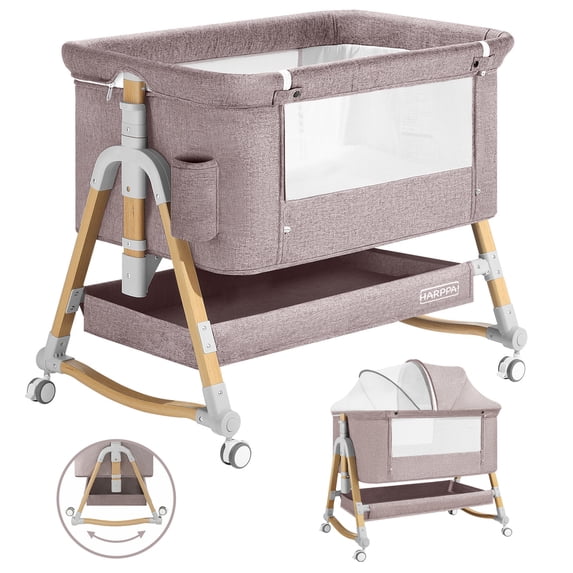HARPPA 3-in-1 Baby Bassinet Bedside Sleeper, Khaki