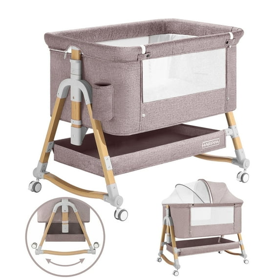 HARPPA 3-in-1 Baby Bassinet Bedside Sleeper, Khaki