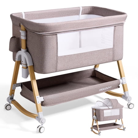 HARPPA 3-in-1 Baby Bassinet Bedside Sleeper, Khaki