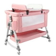 HARPPA 4 in 1 Bedside Height Adjustable, Easy Folding, Pink