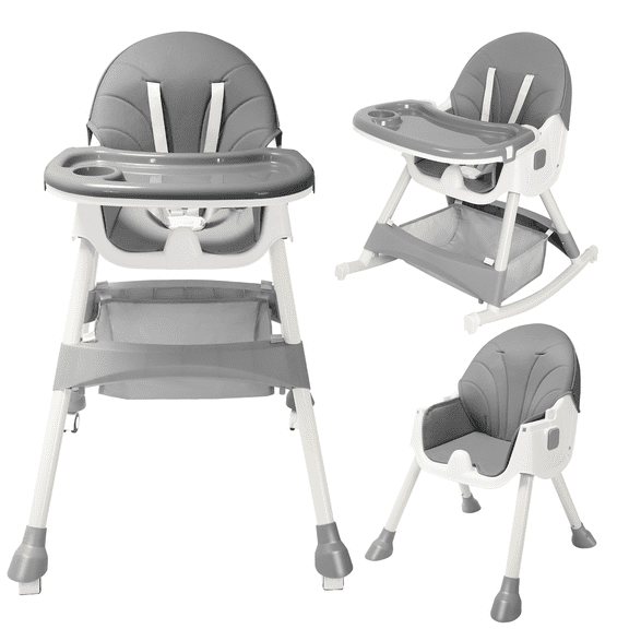 HARPPA 4-in-1 Convertible High Chair for Babies and Toddlers, Gray