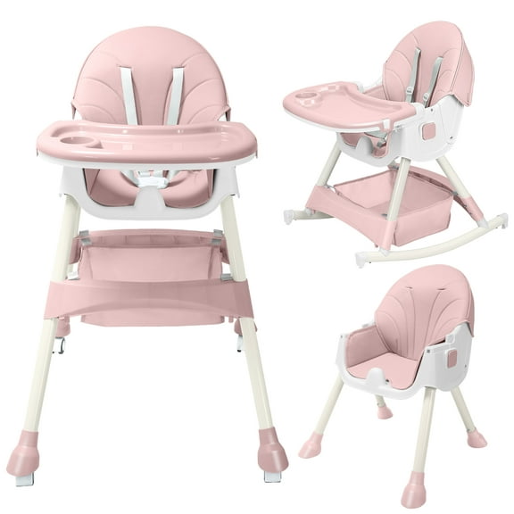 HARPPA 4-in-1 Convertible High Chair for Babies and Toddlers, Pink