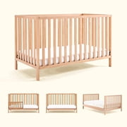 HARPPA 5-in-1 Convertible Baby Crib for Infant to Toddler,Baby Bed,Natural,Greenguard Gold Certified
