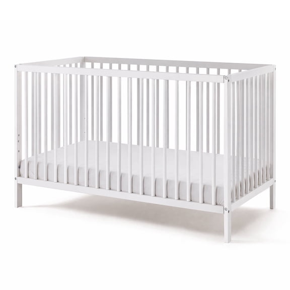 HARPPA Convertible Baby Crib, Greenguard Gold Certified, Solid Wood Crib with 3 Mattress Heights, White