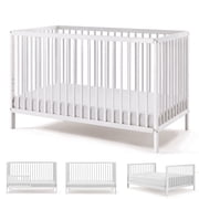 Harppa Convertible Baby Crib for Infant to Toddler,White