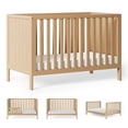 thumbnail image 1 of HARPPA 5-in-1 Convertible Baby Crib for Infant to Toddler, Natural Wood, 1 of 10