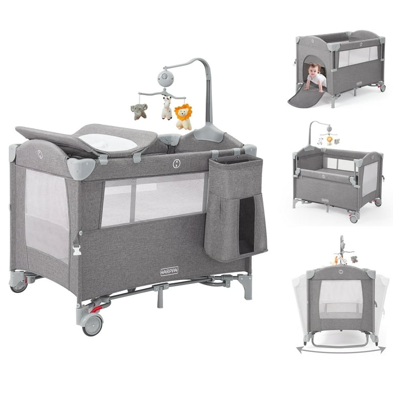 HARPPA 5 in 1 Portable Playard and Bassinet Bedside Sleeper