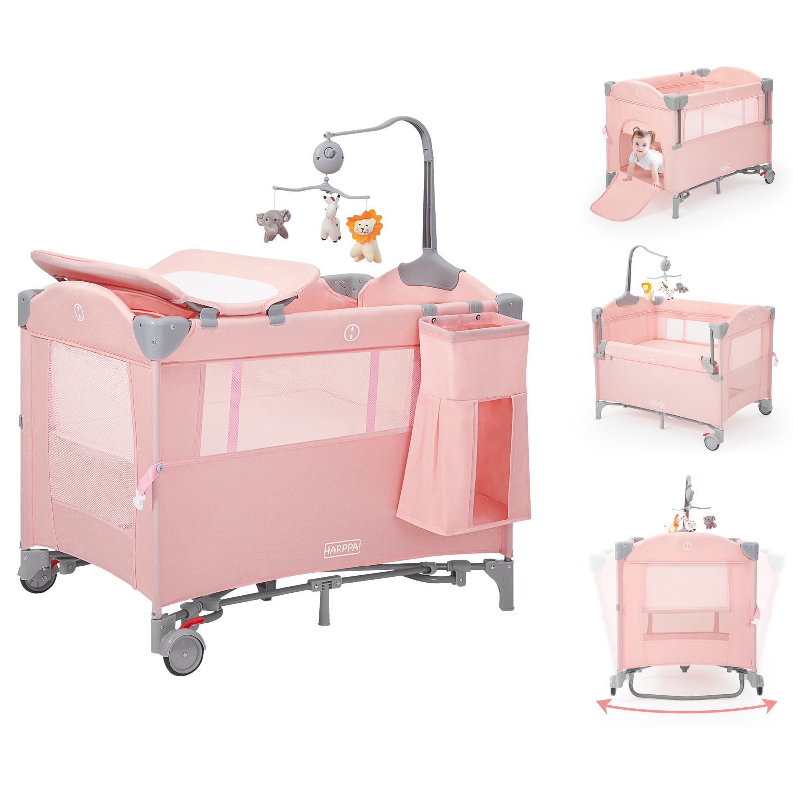 HARPPA 5 in 1 Portable Playard and Bassinet for Girl Liberia Ubuy