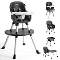 thumbnail image 1 of HARPPA High Chair for Baby Boy, 8-in-1 Convertible Feeding Chair for Babies and Toddlers, Black, 1 of 9