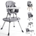 thumbnail image 1 of HARPPA 8-in-1 Baby High Chair, Convertible Feeding Chair for Babies and Toddlers, Gray, 1 of 11