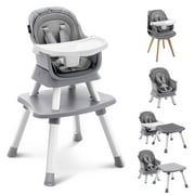 HARPPA 8 in 1 Baby High Chair, Convertible Highchair for Babies and Toddlers, Gray