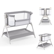HARPPA Baby Bassinet, 3 in 1 Baby Bassinet Bedside Sleeper with Rocking and Adjustable Height, Light Gray