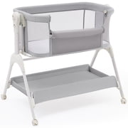 HARPPA Baby Bassinet, 3 in 1 Baby Bassinet Bedside Sleeper with Rocking and Adjustable Height, Light Gray