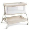 thumbnail image 1 of HARPPA Baby Bassinet, 6 Height Adjustable Baby Bassinet with Storage & Wheels for Infants, Beige, 1 of 13
