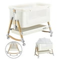 thumbnail image 1 of HARPPA Baby Bassinet Bedside Sleeper - 3-in-1 Cradle for Newborns, with Storage & Wheels, White, 1 of 11