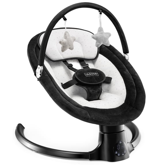 HARPPA Baby Swing for Boy with Remote Control, 5 Sway Speed, 10 Lullabies, Black