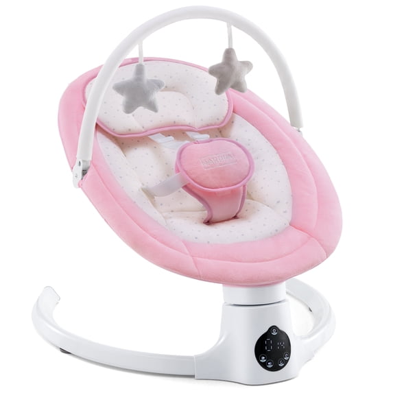 HARPPA Baby Swing for Girl with Remote Control, 5 Sway Speed, 10 Lullabies, Pink