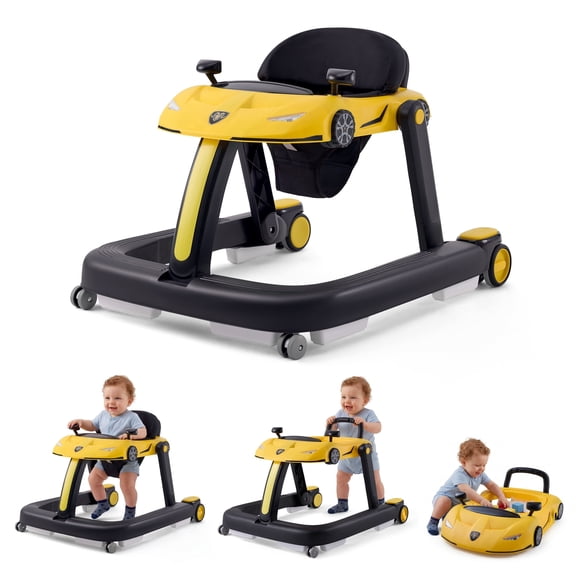 HARPPA Baby Walker for Babies 6-18 Months, Foldable Activity Push Walker,Yellow