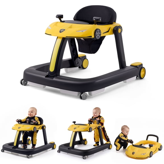 HARPPA Baby Walker for Babies 6-18 Months, Foldable Activity Push Walker,Yellow