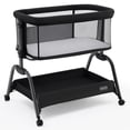 thumbnail image 1 of HARPPA Bassinet Bedside Sleeper, Bedside Bassinet with Storage & Wheels for Infants, Black, 1 of 13
