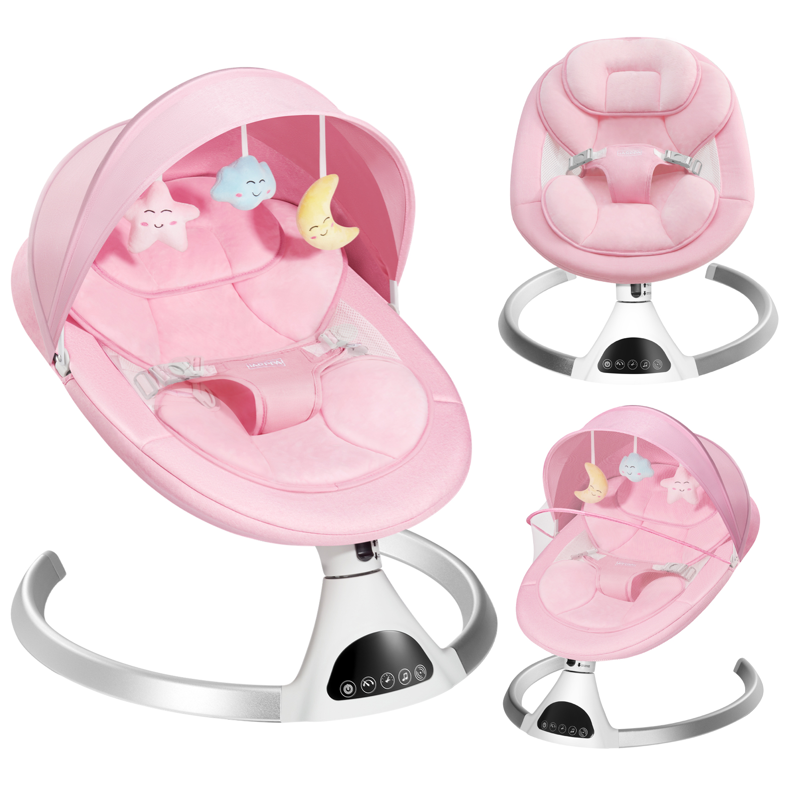 HARPPA Electric Baby Swing, Bluetooth Speaker, Remote Control, Pink - image 1 of 8