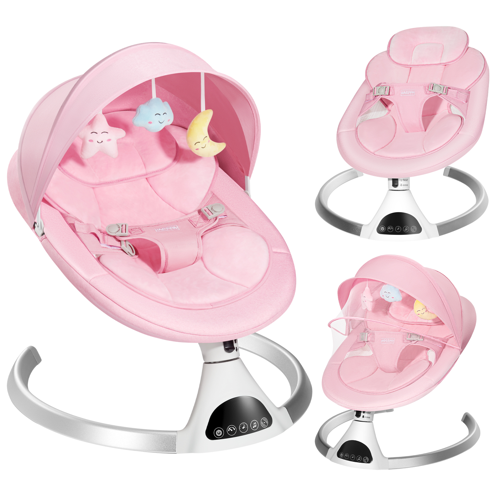 COMEONROA Baby Swing Portable Electric Baby Swing Bluetooth Infants Swing with Remote Control
