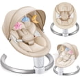 thumbnail image 1 of HARPPA Electric Baby Swing, Infant Swing with Remote Control, 5 Sway Speeds, Khaki, 1 of 9