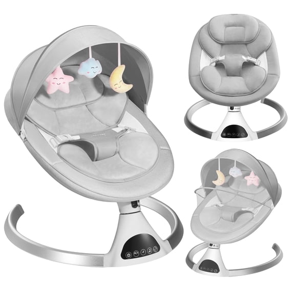 HARPPA Electric Baby Swing for Infants , 5 Sway Speed, Remote Control, Gray