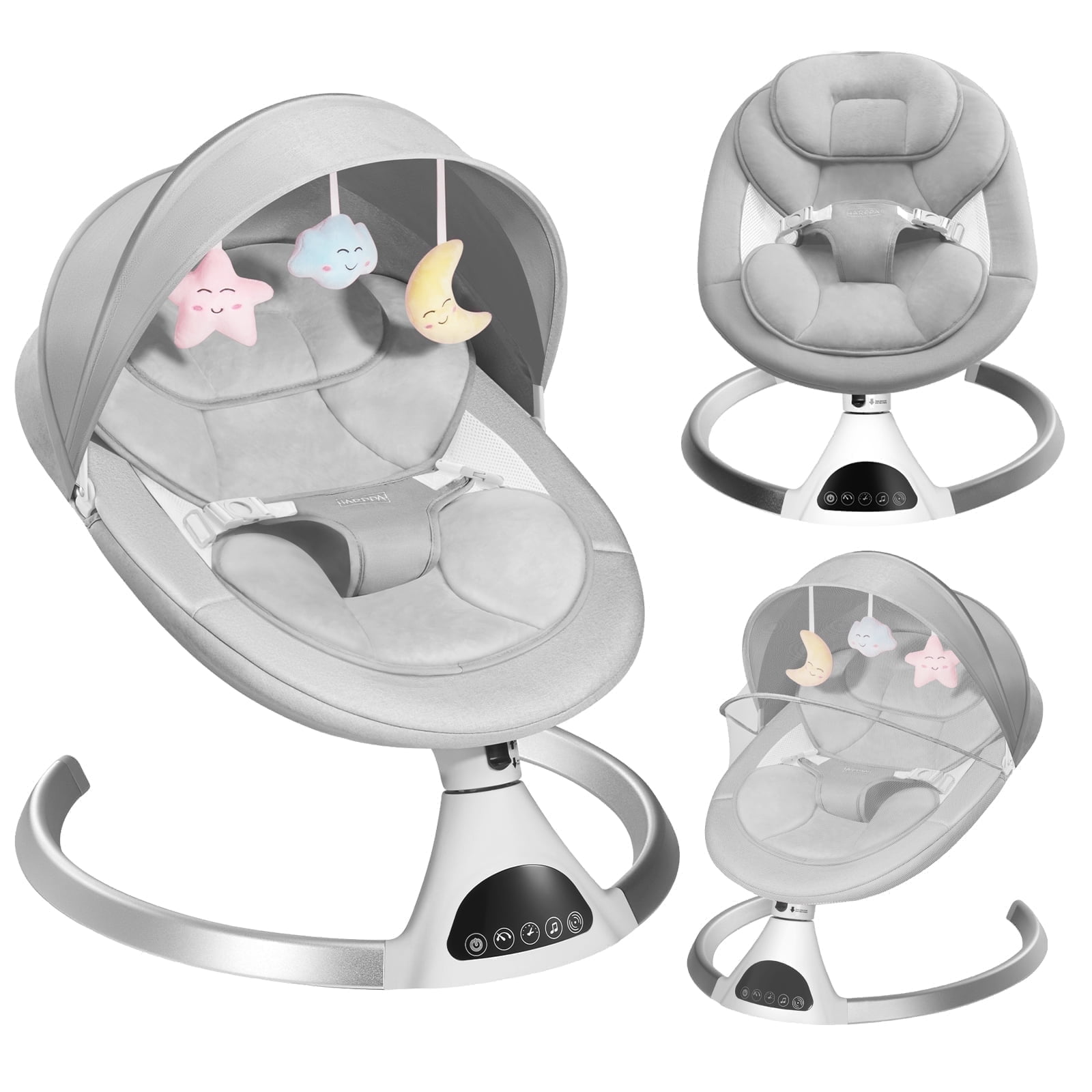 Walmart discount codes: HARPPA Electric Infant Swing Seat, Portable Baby Bouncer with Bluetooth, 5 Speeds, Gray