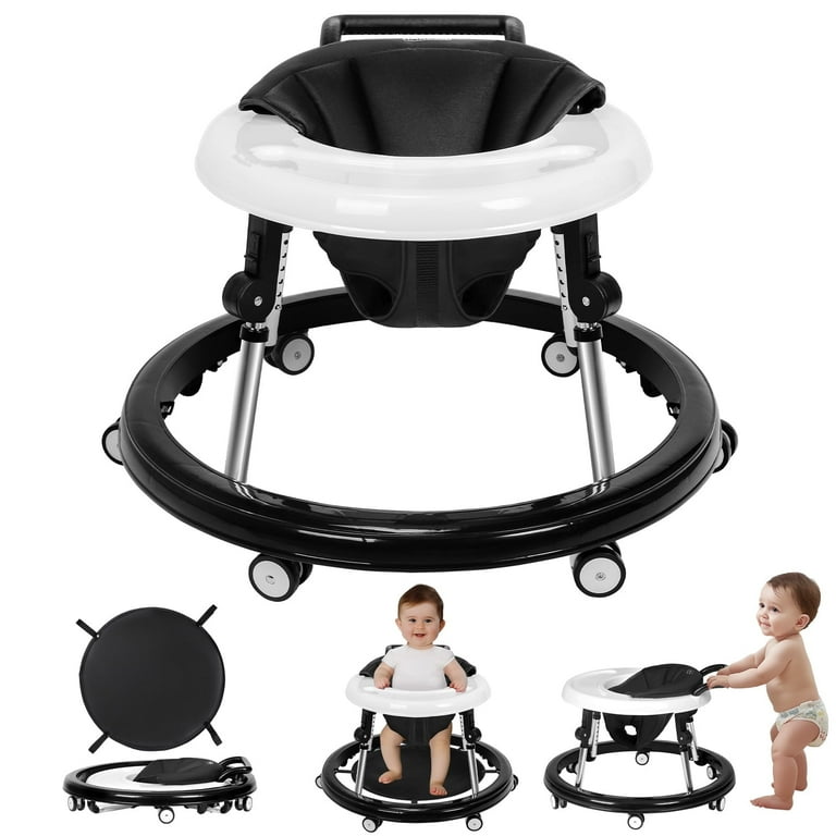 HARPPA Foldable Baby Walker for Babies 6 24 Months Anti Rollover Seat and Height Adjustable Black Shop Black Friday Deals for 2024 Walmart