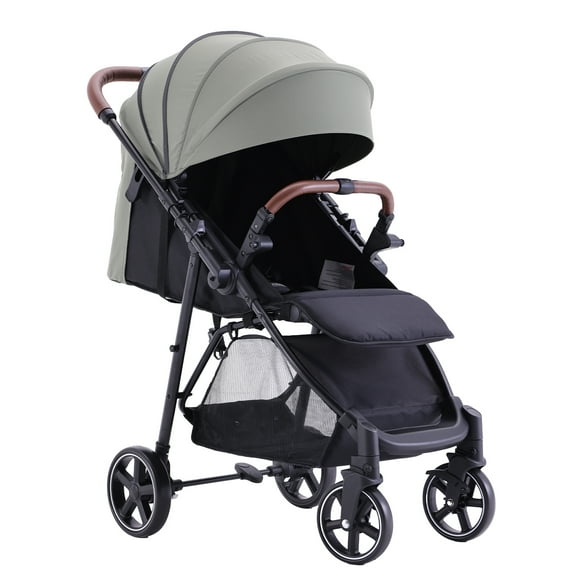 HARPPA Foldable Stroller for Baby and Toddler, Reversible Handle, 17lbs, Unisex Green