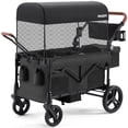 thumbnail image 1 of HARPPA Foldable Wagon Stroller for 2 Toddlers with Pull & Push Handle, Canopy, 32.9lbs, Black, 1 of 14