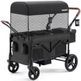 thumbnail image 1 of HARPPA Foldable Wagon Stroller for 2 Toddlers with Pull & Push Handle, Canopy, 32.9lbs, Black, 1 of 13