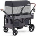 thumbnail image 1 of HARPPA Foldable Wagon Stroller for 2 Toddlers with Pull & Push Handle, Canopy, 32.9lbs, Gray, 1 of 13