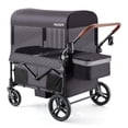 thumbnail image 1 of HARPPA Foldable Wagon Stroller for 4 Kids with 5-Point Harness,Canopy,Gray, 1 of 14