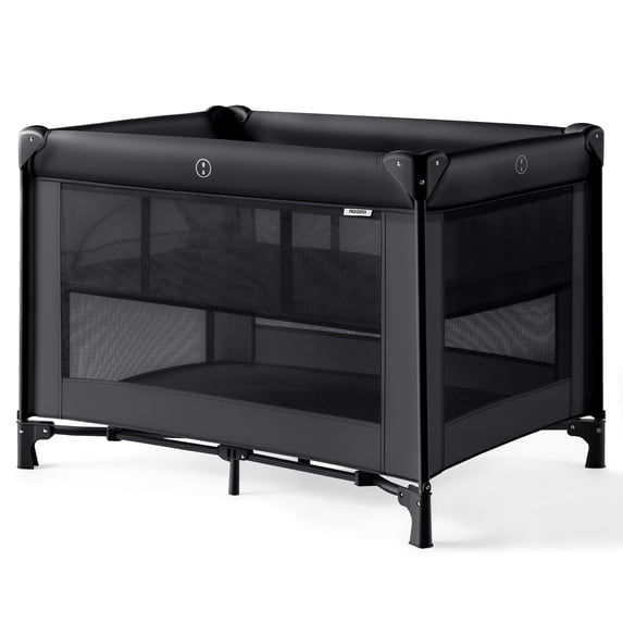 HARPPA Baby Bassinet Bedside Sleeper,Portable Nursery Center Playard for Newborn and Infants,Black