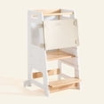 thumbnail image 1 of HARPPA Toddler Tower with Adjustable Height and Anti-Slip Protection, Kids Standing Tower with Safety Rail, Nordi Kids Kitchen Tower with Chalkboard, White, 1 of 10