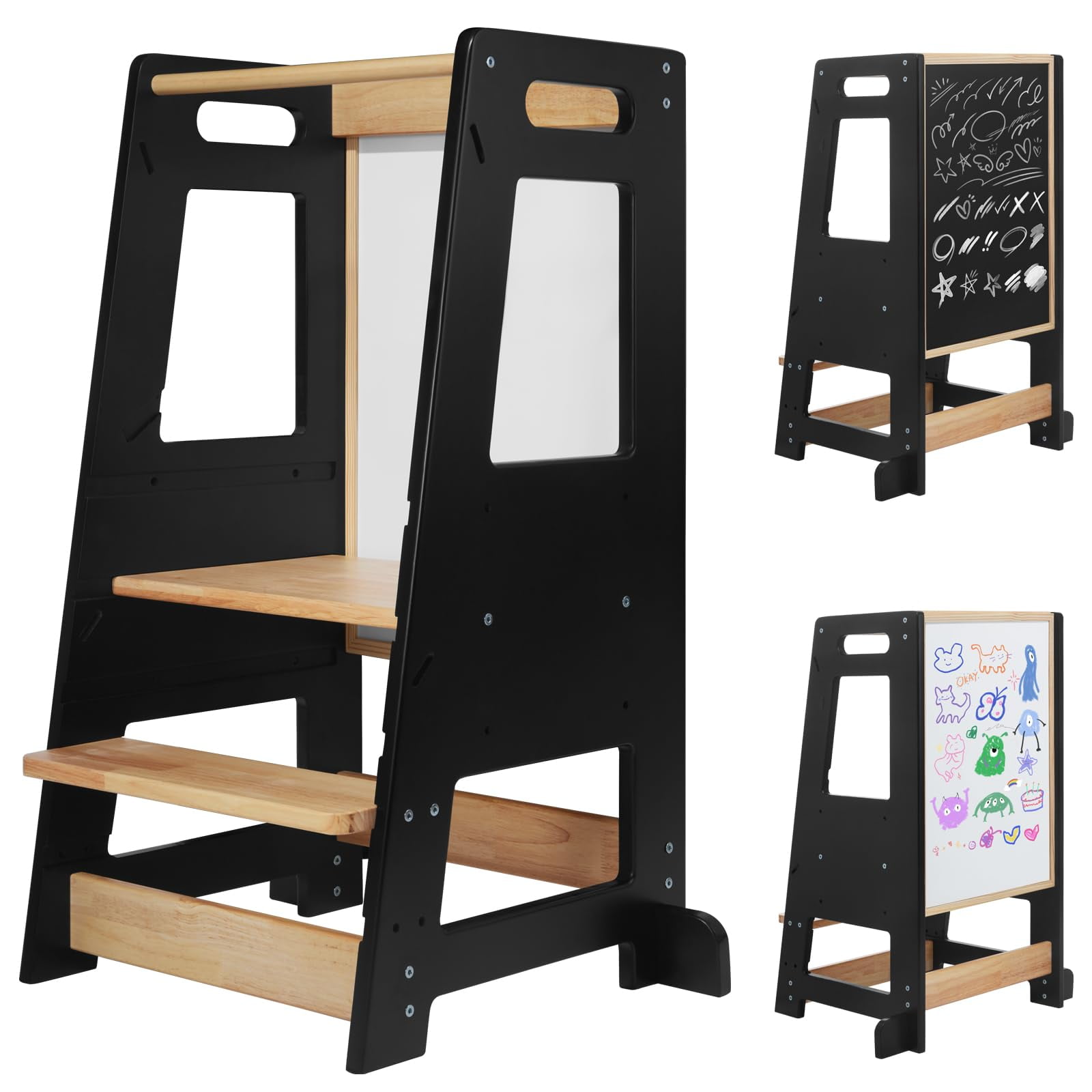 HARPPA Toddler Kitchen Stools Helper with Adjustable Height and Anti