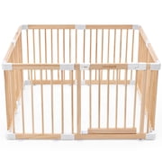 HARPPA Wooden Baby Playpen with Gate, Adjustable Panel Play Yard Fence for Toddlers, Greenguard gold certified,57 x 57 x 24