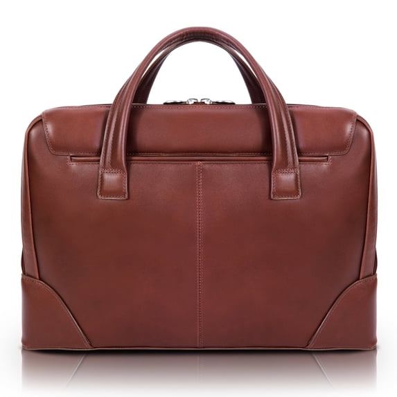 HARPSWELL | 17” Leather Dual-Compartment Laptop Briefcase