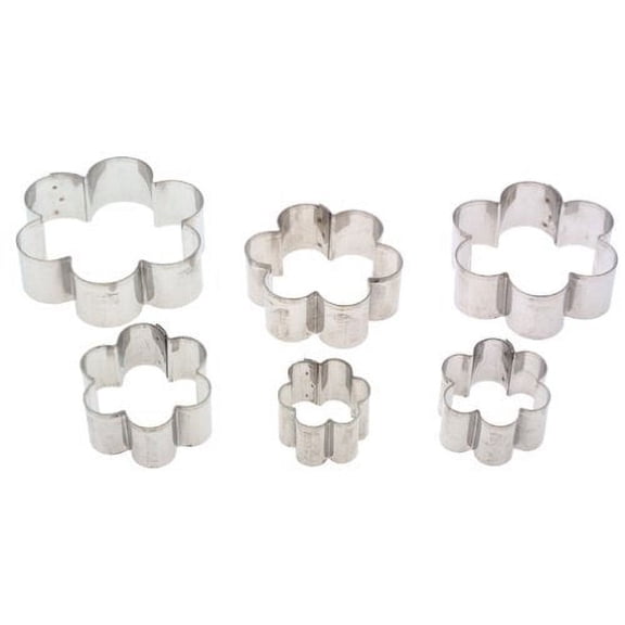 HARQ9 Ateco 7806 Plain Edge Daisy Cutters in Graduated Sizes, Stainless Steel, 6 Pc Set,