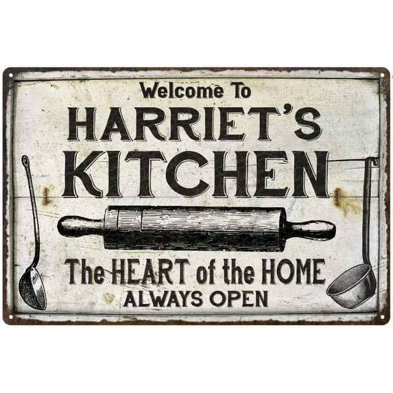 HARRIET'S Kitchen Farmhouse Sign 8 x 12 High Gloss Metal 208120033319